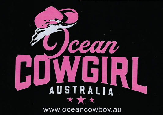 Ocean Cowgirl - Pink Bumper Sticker