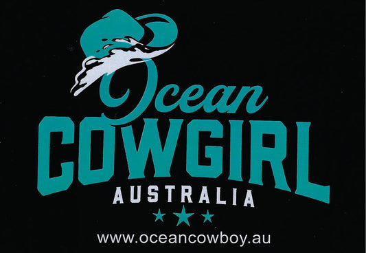 Ocean Cowgirl - Teal Bumper Sticker