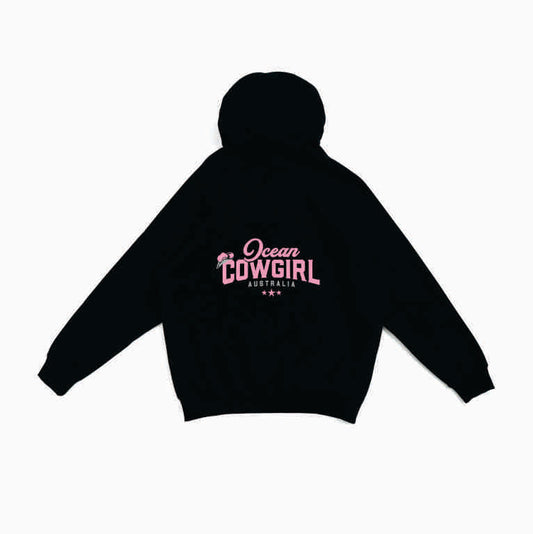 Black Hoodie - Ocean Cowgirl (Pink, Teal or White)