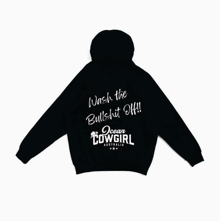 Black Hoodie - Wash the Bullshit Off!! (Pink, Teal or White)