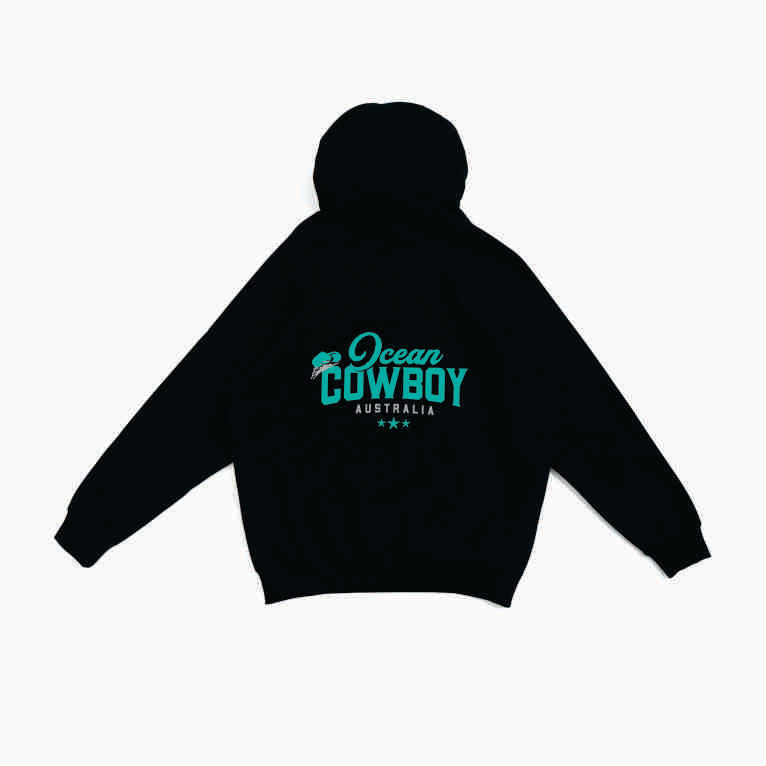 Black Hoodie - Ocean Cowboy (Blue, Teal or White)