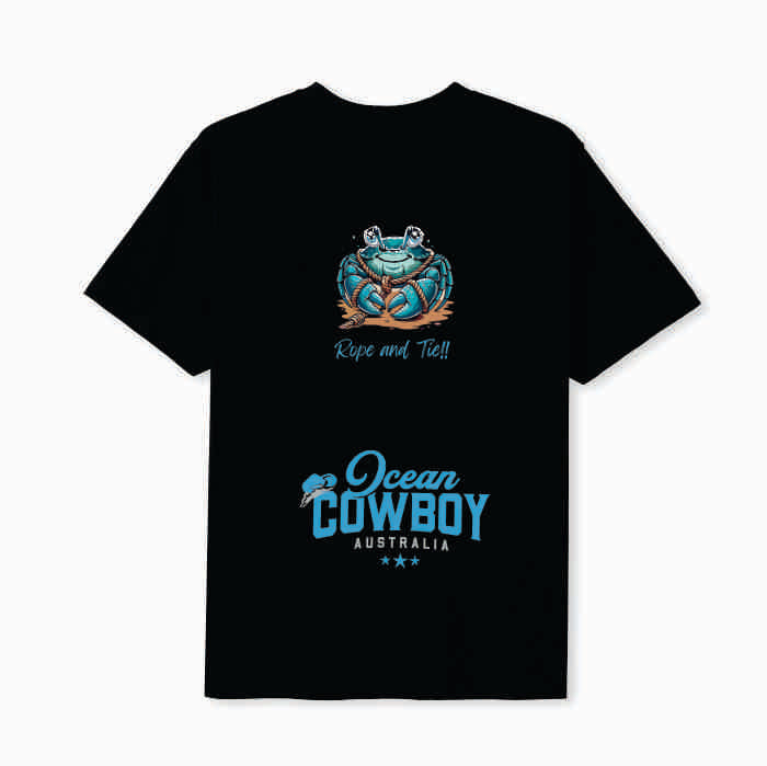 Black Tee (Boys) - Crab Design (Blue, Teal or White)