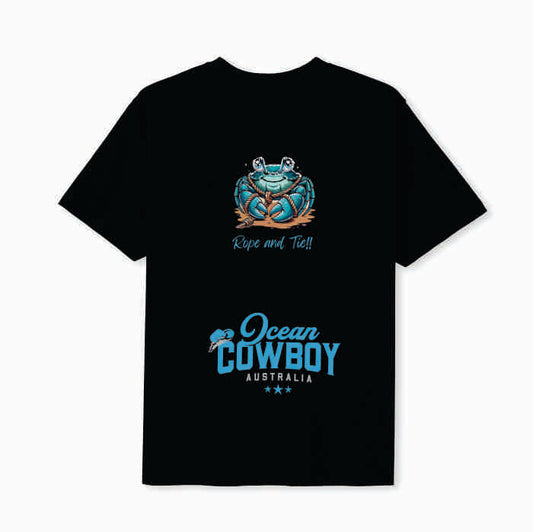 Black Tee (Boys) - Crab Design (Blue, Teal or White)