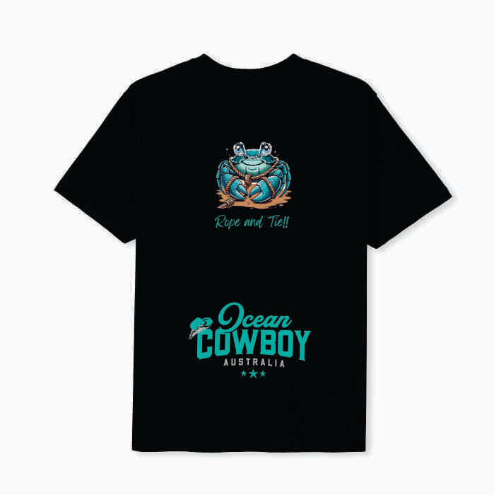 Black Tee (Boys) - Crab Design (Blue, Teal or White)