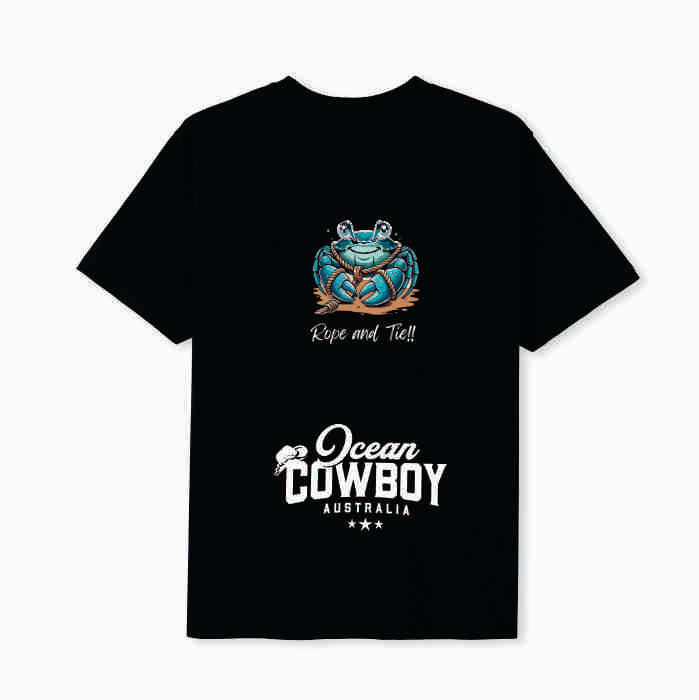 Black Tee (Boys) - Crab Design (Blue, Teal or White)