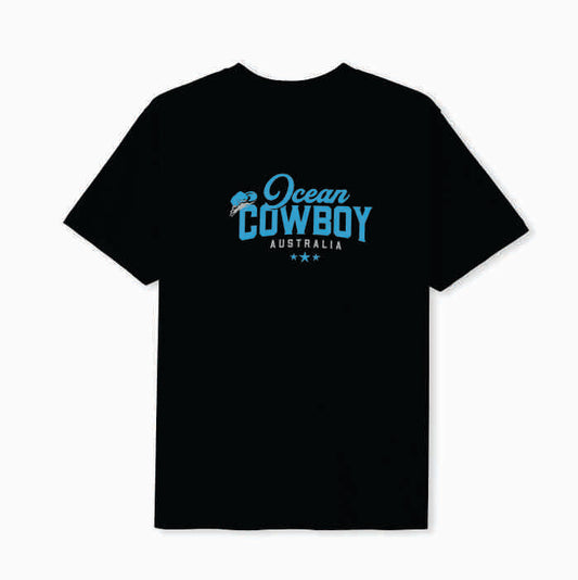 Black Tee - Ocean Cowboy (Blue, Teal or White)