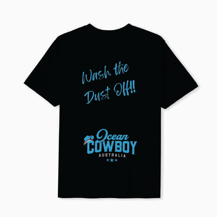 Black Tee - Wash the Dust Off!! (Blue, Teal or White)