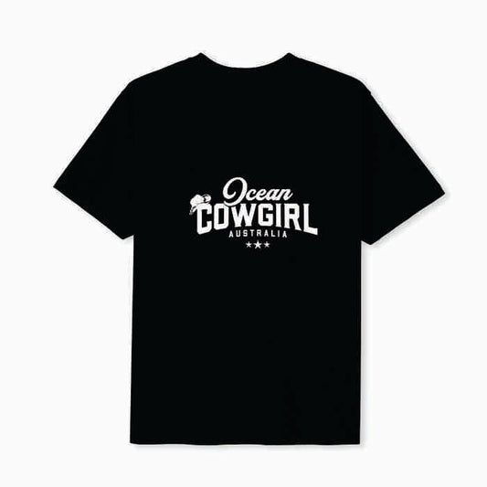 Black Tee - Ocean Cowgirl (Pink, Teal or White)