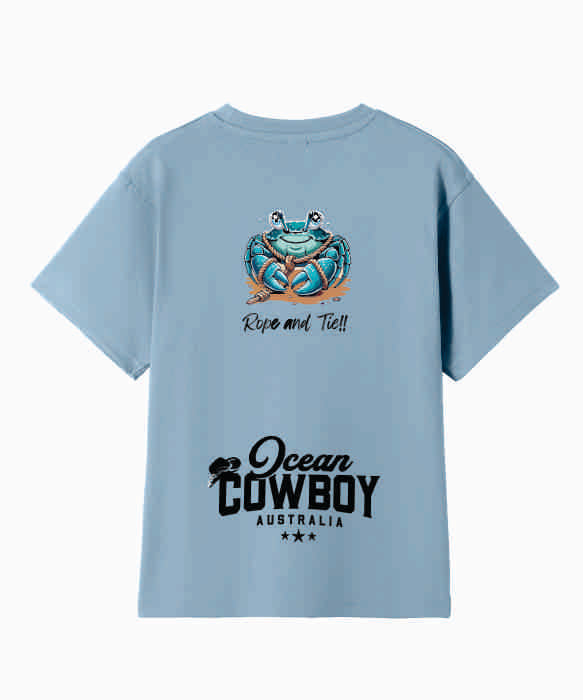 Blue Tees (Boys) - Crab Design (Black or White)