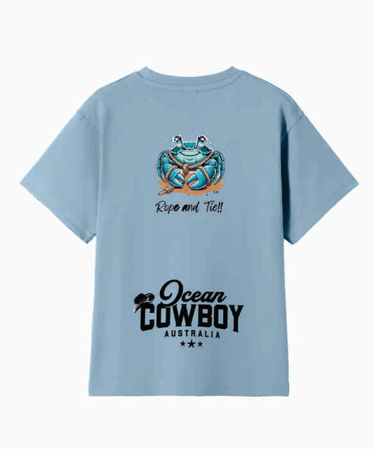 Blue Tees (Boys) - Crab Design (Black or White)
