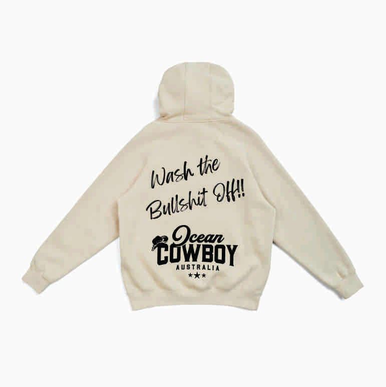 Natural Hoodie - Wash the Bullshit Off!! (Black or White)
