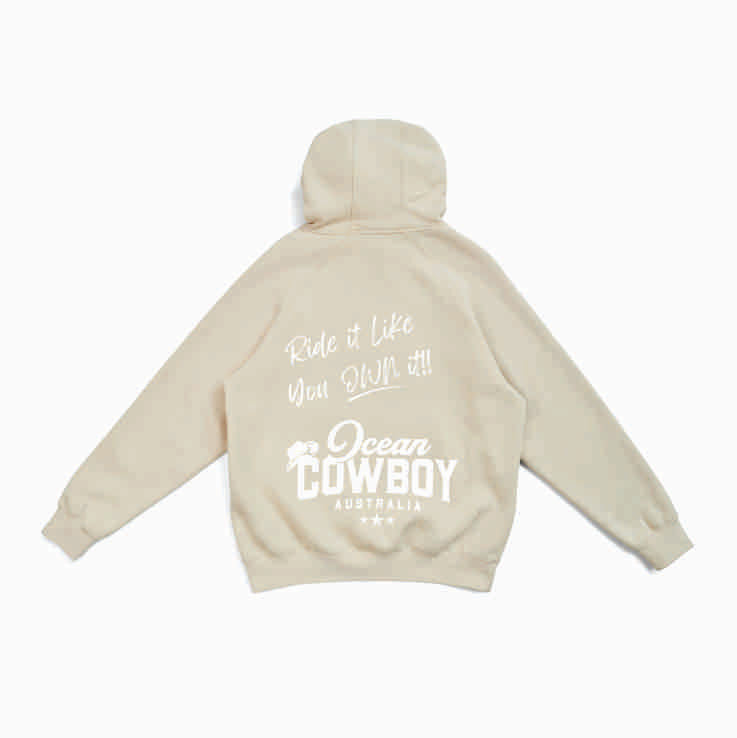 Natural Hoodie - Ride it Like You Own It!! (Black or White)