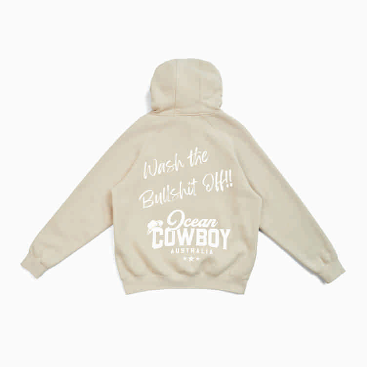 Natural Hoodie - Wash the Bullshit Off!! (Black or White)