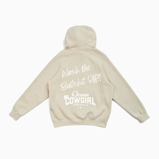 Natural Hoodie - Wash the Bullshit Off!! (Black or White)