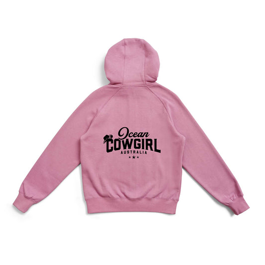 Pink Hoodie (Girls) - Ocean Cowgirl (Black or White)
