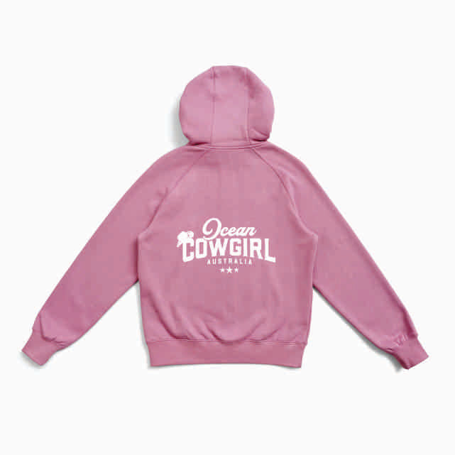Pink Hoodie (Girls) - Ocean Cowgirl (Black or White)