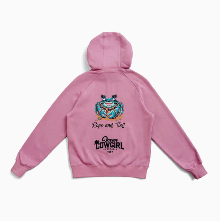 Pink Hoodie (Girls) - Crab Design (Black or White)