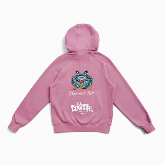 Pink Hoodie (Girls) - Crab Design (Black or White)