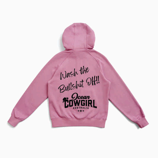 Pink Hoodie - Wash the Bullshit Off!! (Black or White)