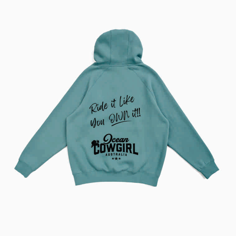 Slate Green Hoodie - Ride it Like You Own It!! (Black or White)