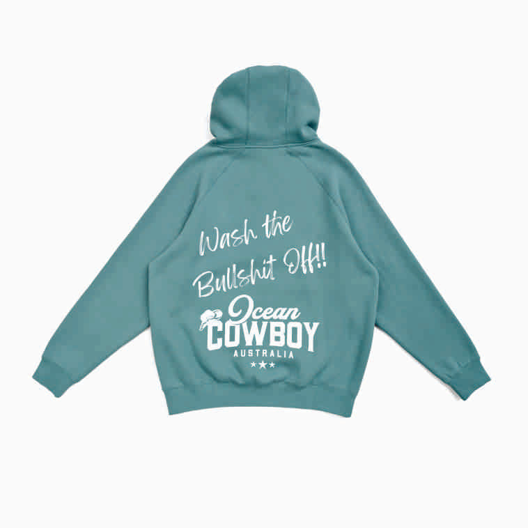 Slate Green Hoodie - Wash the Bullshit Off!! (Black or White)