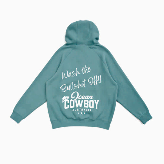 Slate Green Hoodie - Wash the Bullshit Off!! (Black or White)