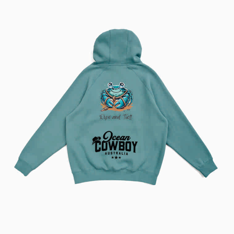 Slate Green Hoodie (Boys) - Crab Design (Black or White)