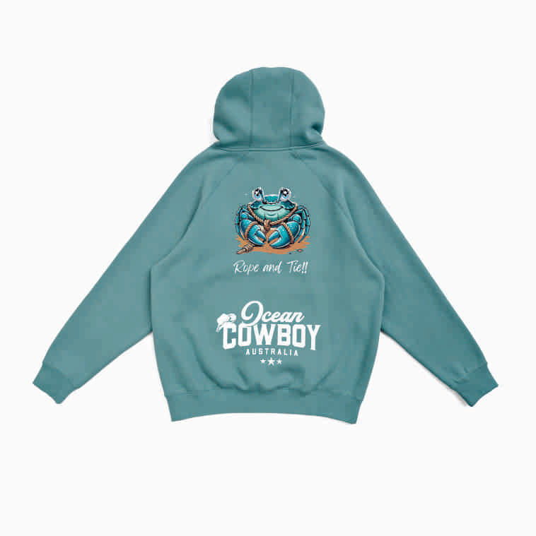 Slate Green Hoodie (Boys) - Crab Design (Black or White)