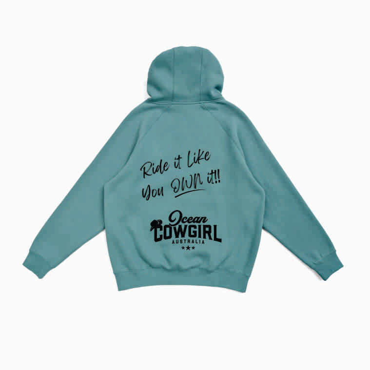 Slate Green Hoodie (Girls) - Ride it Like You Own It!! (Black or White)
