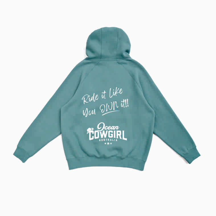 Slate Green Hoodie (Girls) - Ride it Like You Own It!! (Black or White)