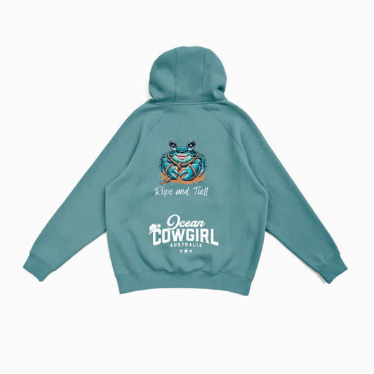 Slate Green Hoodie (Girls) - Crab Design (Black or White)