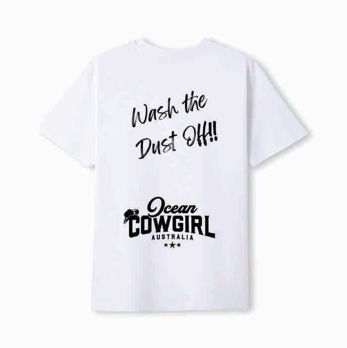White Tee - Wash the Dust Off!! (Pink, Teal or Black)