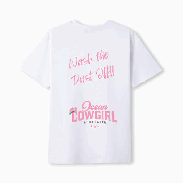 White Tee - Wash the Dust Off!! (Pink, Teal or Black)