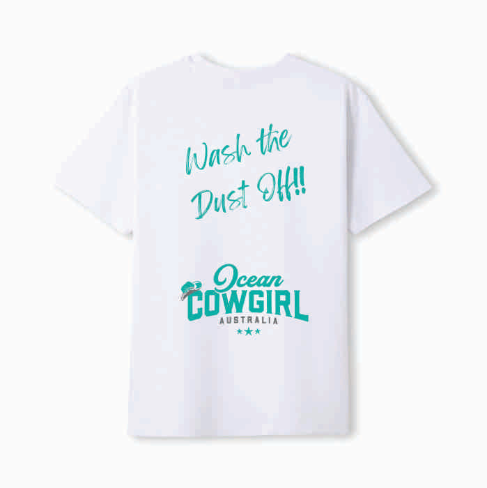 White Tee - Wash the Dust Off!! (Pink, Teal or Black)