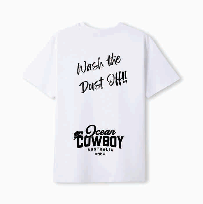 White Tee - Wash the Dust Off!! (Blue, Teal or Black)
