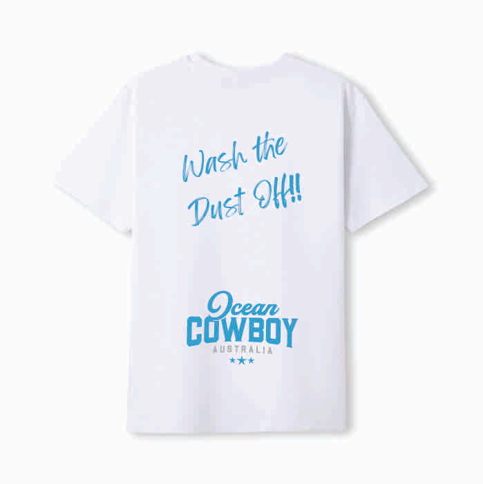 White Tee - Wash the Dust Off!! (Blue, Teal or Black)
